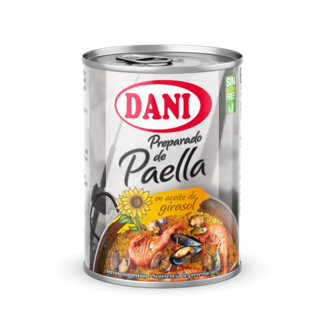 Vista frontal Preparado de paella en aceite de girasol 196g