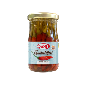 Vista frontal Guindillas enteras en vinagre 185g