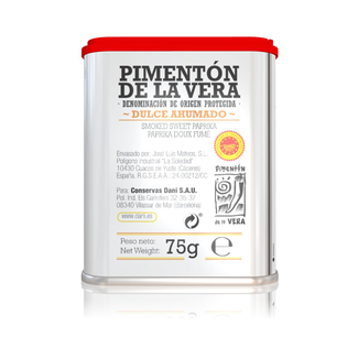 Vista del darrere Pebre vermell dolç fumat 75g