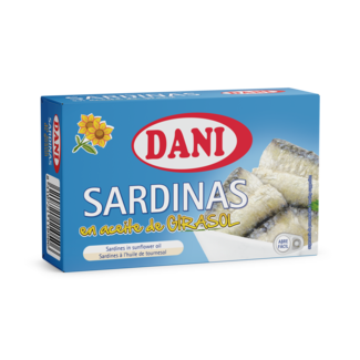 Vista frontal Sardinas en aceite de girasol 120g