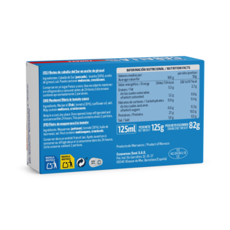 Mackerel fillets in tomato sauce 115g / Back