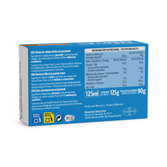 DIPOA label Filets de maquereau sauce espagnole 115g / DIPOA