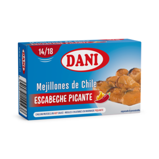 Chilean mussels "13/18" in hot spanish sauce 106g