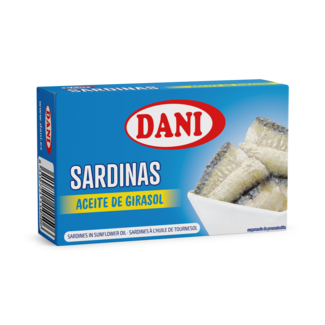 Vista frontal Sardinas en aceite de girasol 120g
