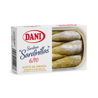 Vista frontal Sardinillas en aceite de girasol 90g