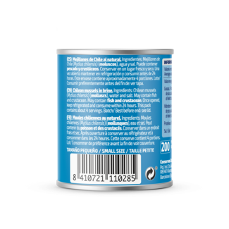 Vista trasera Mejillones al natural 184g