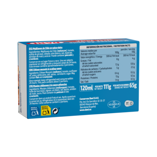 Vista trasera Mejillones vieira 111g