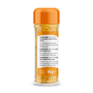 Vista lateral esquerdo Açafrão das Índias moído 45g / Esquerdo