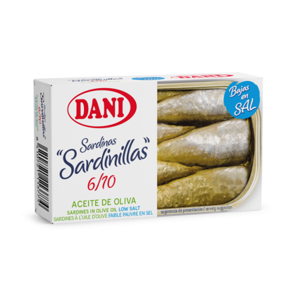 Small sardines in olive oil (low salt) 90g